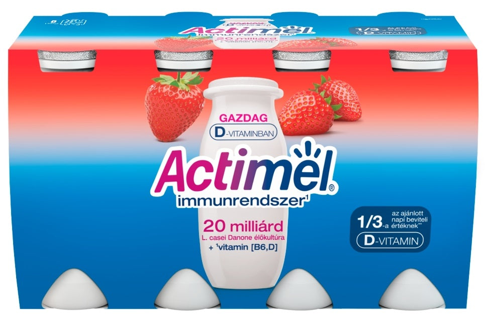 Danone Actimel zsírszegény élőflórás eperízű joghurtital (8x100g)