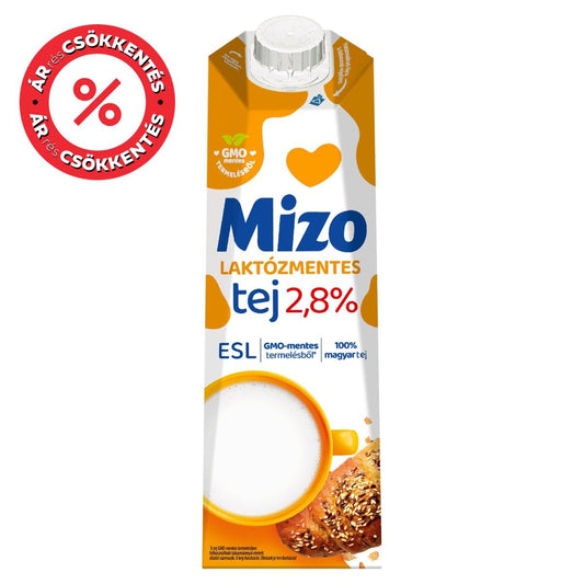 Mizo GMO-mentes Félzsíros laktózmentes ESL tej 2,8%